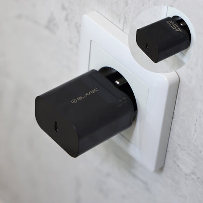 Síťová nabíječka Blavec BC-7, 45W, 3A, 1 x USB-C, Černá