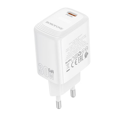 Síťová nabíječka Borofone BN28 Fuente, 30W, 3A, 1 x USB-C, Bílá