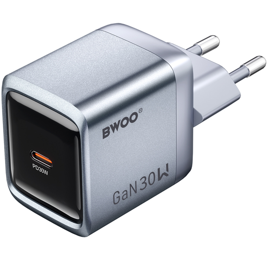 Síťová nabíječka BWOO BO-CDA236, 30W, 3A, 1 x USB-C, šedá