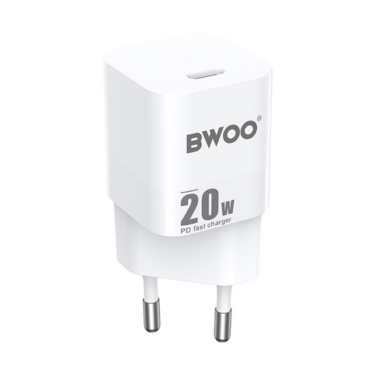 Síťová nabíječka BWOO CDA155, 20W, 3A, 1 x USB-C, bílá