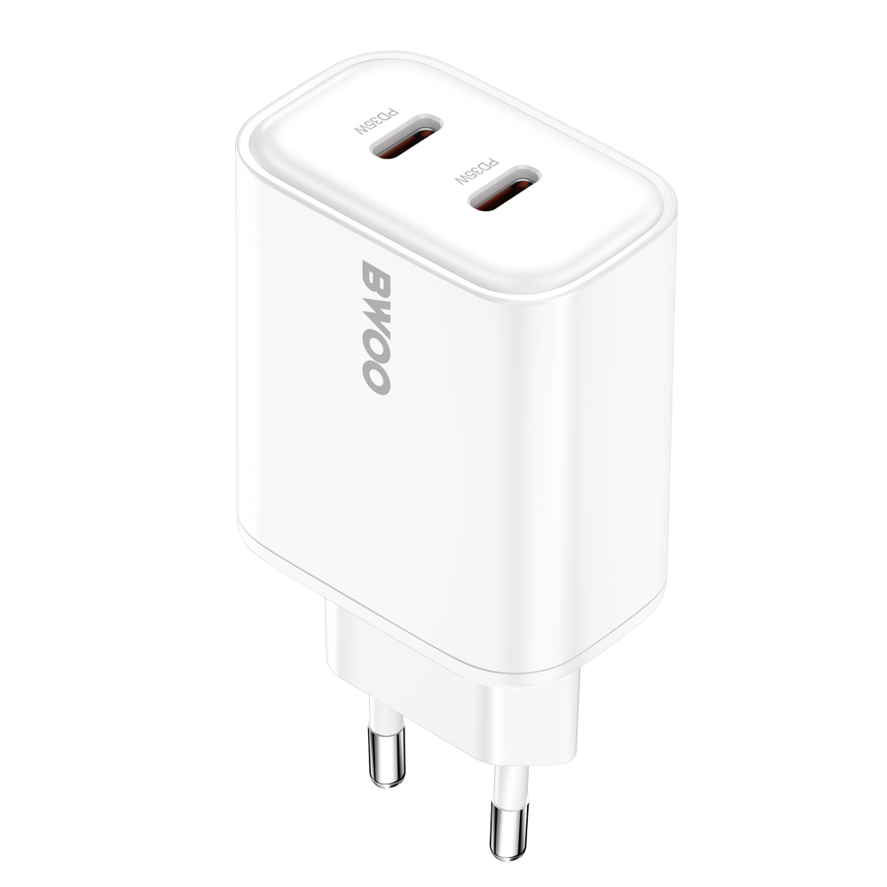 Síťová nabíječka BWOO CDA206, 35W, 3A, 2 x USB-C, bílá