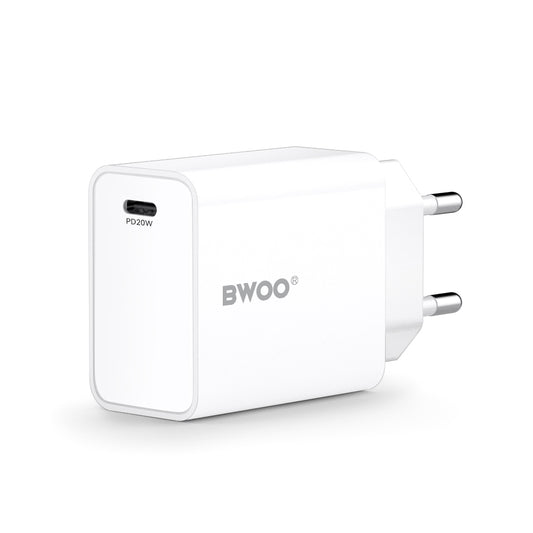 Síťová nabíječka BWOO CDA226, 20W, 3A, 1 x USB-C, Bílá