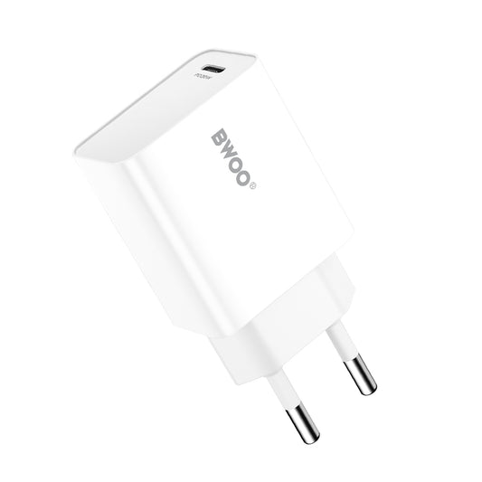 Síťová nabíječka BWOO CDA226, 20W, 3A, 1 x USB-C, Bílá