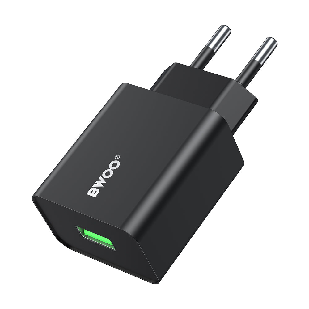 Síťová nabíječka BWOO CDA249, 12W, 2.4A, 1 x USB-A, Černá