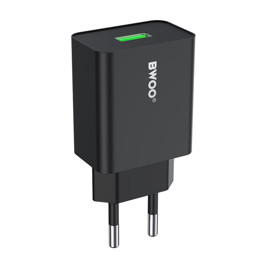 Síťová nabíječka BWOO CDA249, 12W, 2.4A, 1 x USB-A, Černá