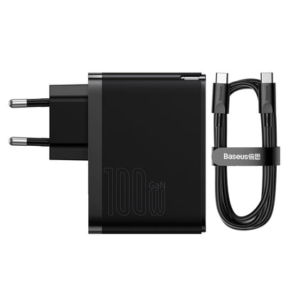 Síťová nabíječka s kabelem USB-C Baseus GaN5 Pro, 100W, 3A, 1 x USB-A - 1 x USB-C, Černá CCGP090201