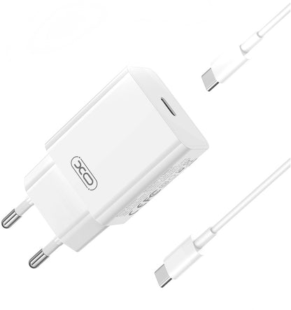 Network Charger with USB-C Cable XO Design L126, 20W, 3A, 1 x USB-C, White