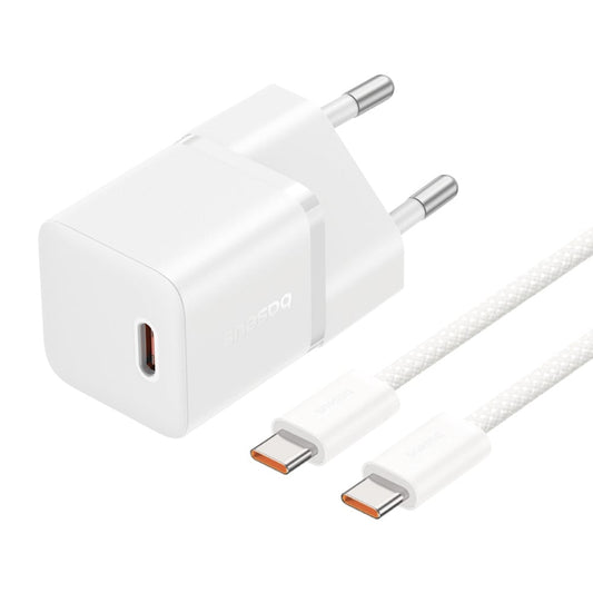 Síťová nabíječka s kabelem USB-C Baseus GaN5, 20W, 3A, 1 x USB-C, Bílá P10110900213-01