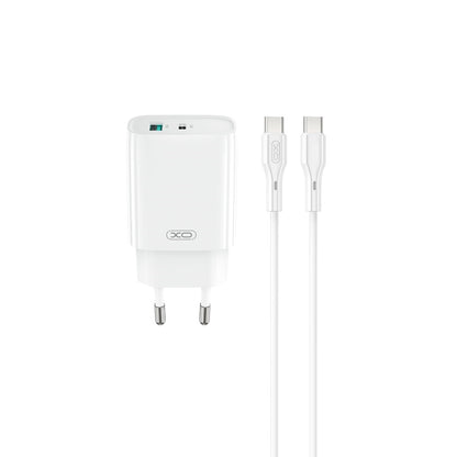 Network Charger with USB-C Cable XO Design CE29, 20W, 3A, 1 x USB-A - 1 x USB-C, White