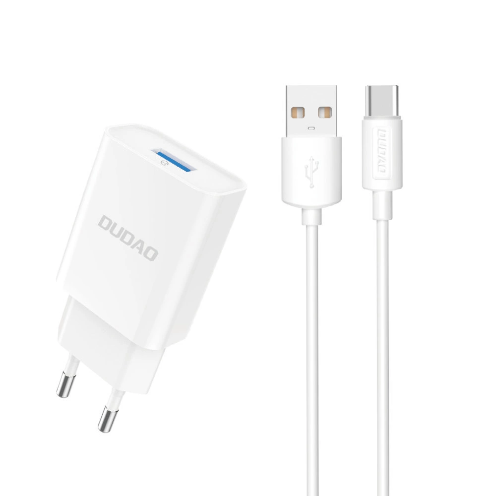 Síťová nabíječka s kabelem USB-C Dudao A4EU, 10W, 2.1A, 1 x USB-A, Bílá