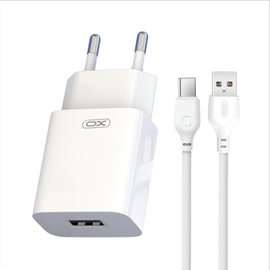 Síťová nabíječka s kabelem USB-C XO Design L99, 12W, 2,4A, 1 x USB-A, bílá
