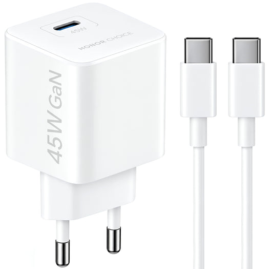 Síťová nabíječka s kabelem USB-C Honor Choice CP045E, 45W, 3A, 1 x USB-C, bílá 5504ALHP