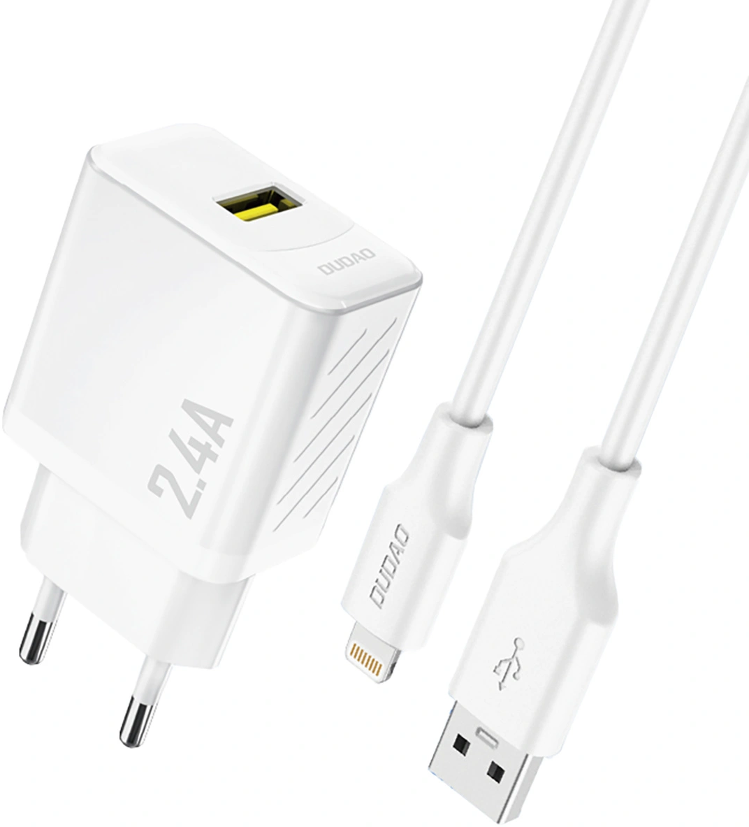 Síťová nabíječka s kabelem Lightning Dudao A23LEU, 30W, 2.4A, 1 x USB-A, bílá
