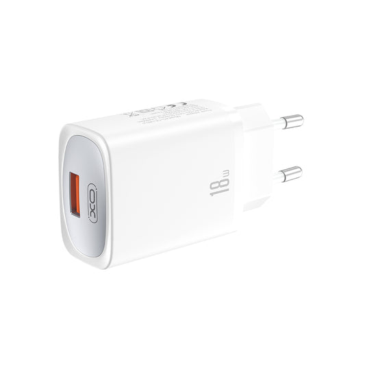 Síťová nabíječka s kabelem USB-C XO Design CE19, 18W, 3A, 1 x USB-A, Bílá
