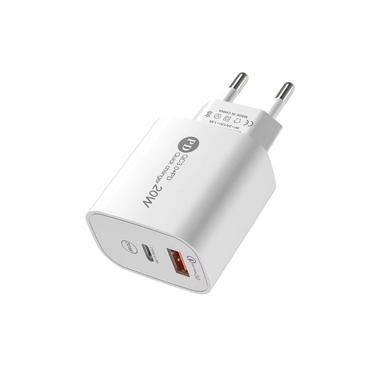Síťová nabíječka s kabelem USB-C A6MaxL, 20W, 3A, 1 x USB-A - 1 x USB-C, bílá