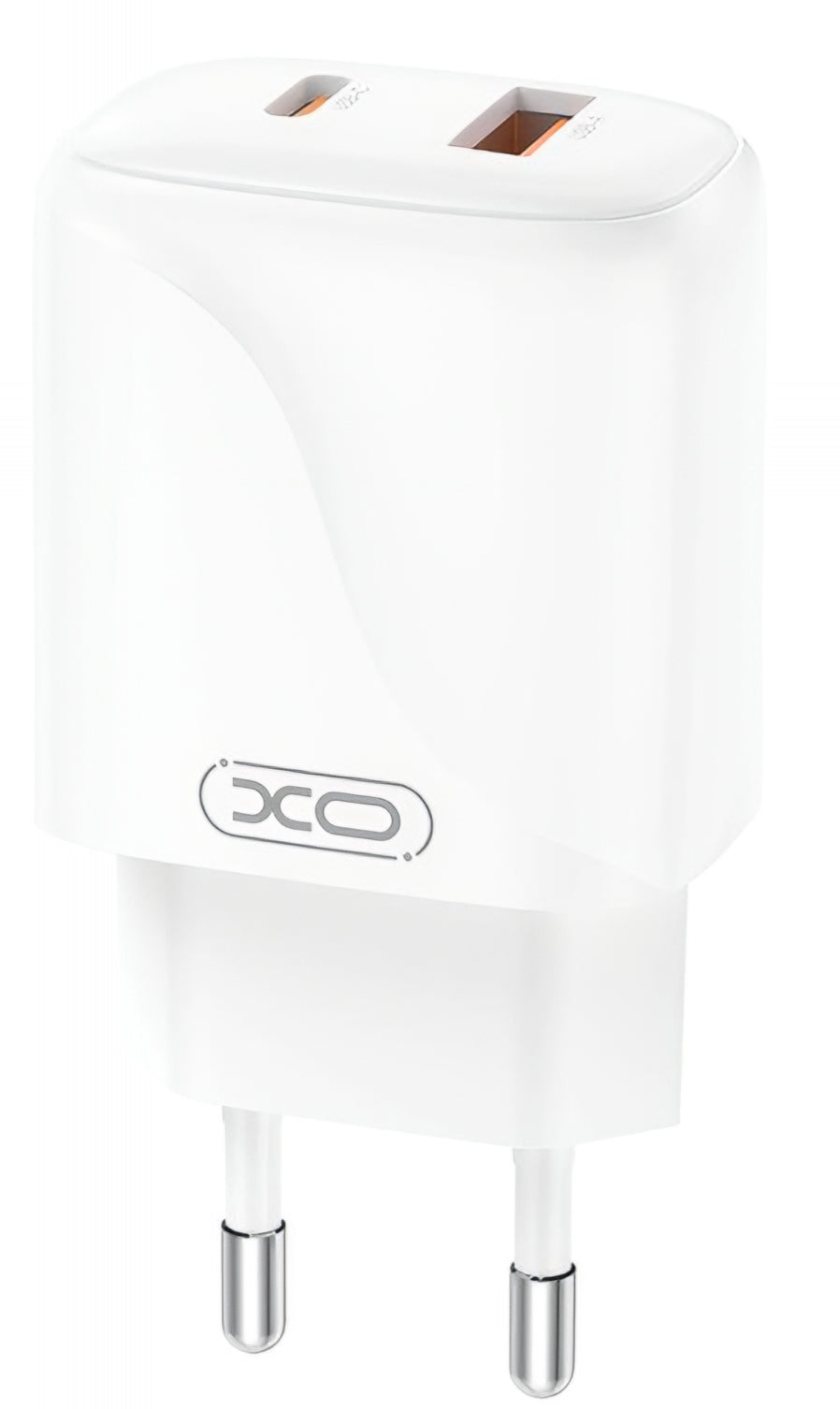 Síťová nabíječka s kabelem USB-C XO Design L158, 20W, 3A, 1 x USB-A - 1 x USB-C, Bílá