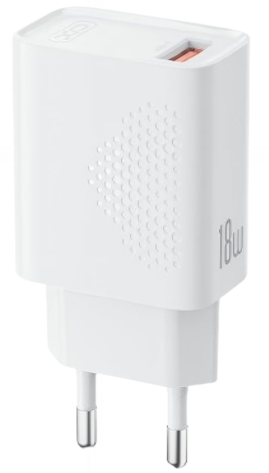 Síťová nabíječka s kabelem microUSB XO Design L159, 18W, 3A, 1 x USB-A, Bílá