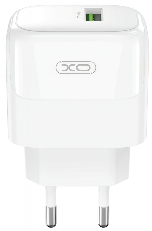 Síťová nabíječka s kabelem microUSB XO Design L135, 18W, 3A, 1 x USB-A, Bílá