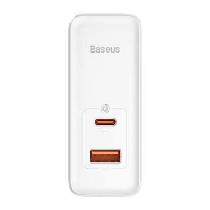 Síťová nabíječka s kabelem USB-C Baseus GaN5 Pro, 100W, 3A, 1 x USB-A - 1 x USB-C, Bílá CCGP090202