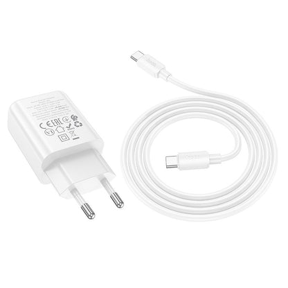 Síťová nabíječka s kabelem USB-C HOCO N62, 30W, 3A, 1 x USB-C, Bílá