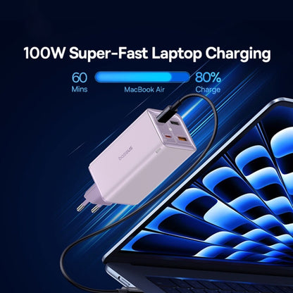 Síťová nabíječka s kabelem USB-C Baseus GaN6 Pro, 100W, 3.25A, 2 x USB-A - 2 x USB-C, Fialová P10162705532-00