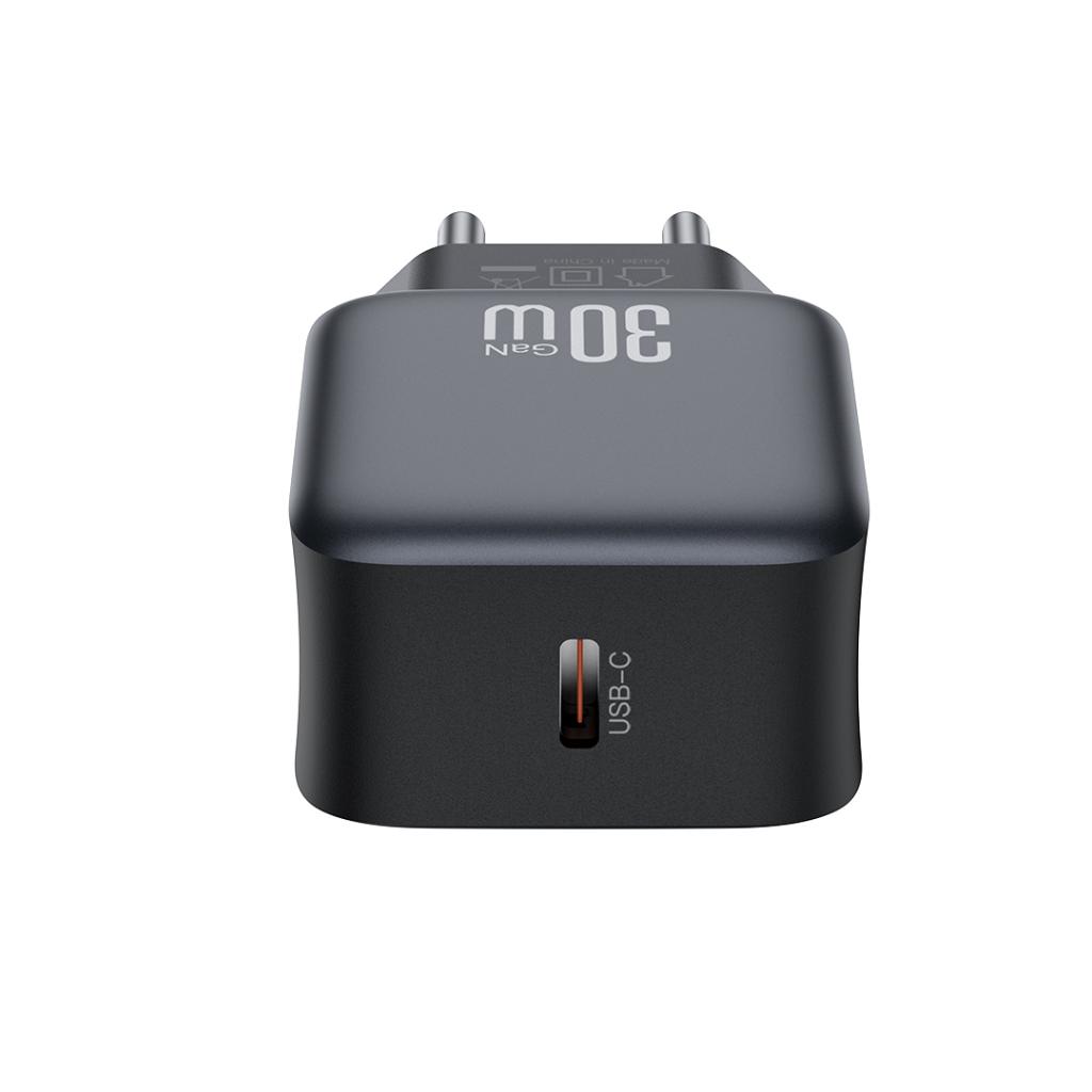 Síťová nabíječka s kabelem Lightning XO Design L155, 30W, 3A, 1 x USB-C, černá