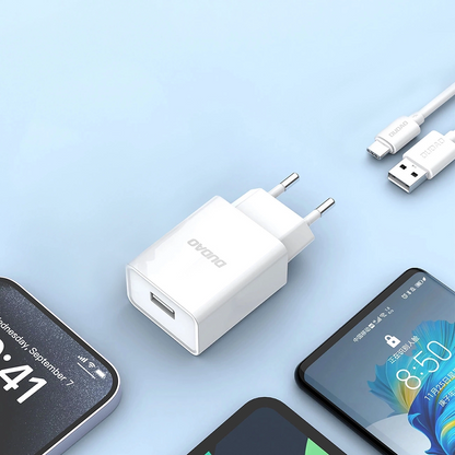 Síťová nabíječka s kabelem USB-C Dudao A4EU, 10W, 2.1A, 1 x USB-A, Bílá
