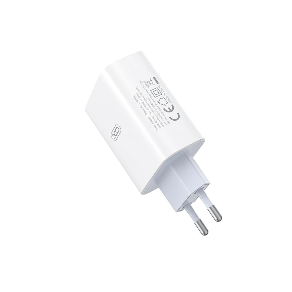 Síťová nabíječka s kabelem USB-C XO Design L164, 30W, 1 x USB-A, Bílá