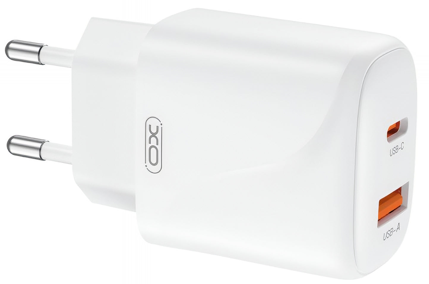 Síťová nabíječka s kabelem USB-C XO Design L158, 20W, 3A, 1 x USB-A - 1 x USB-C, Bílá