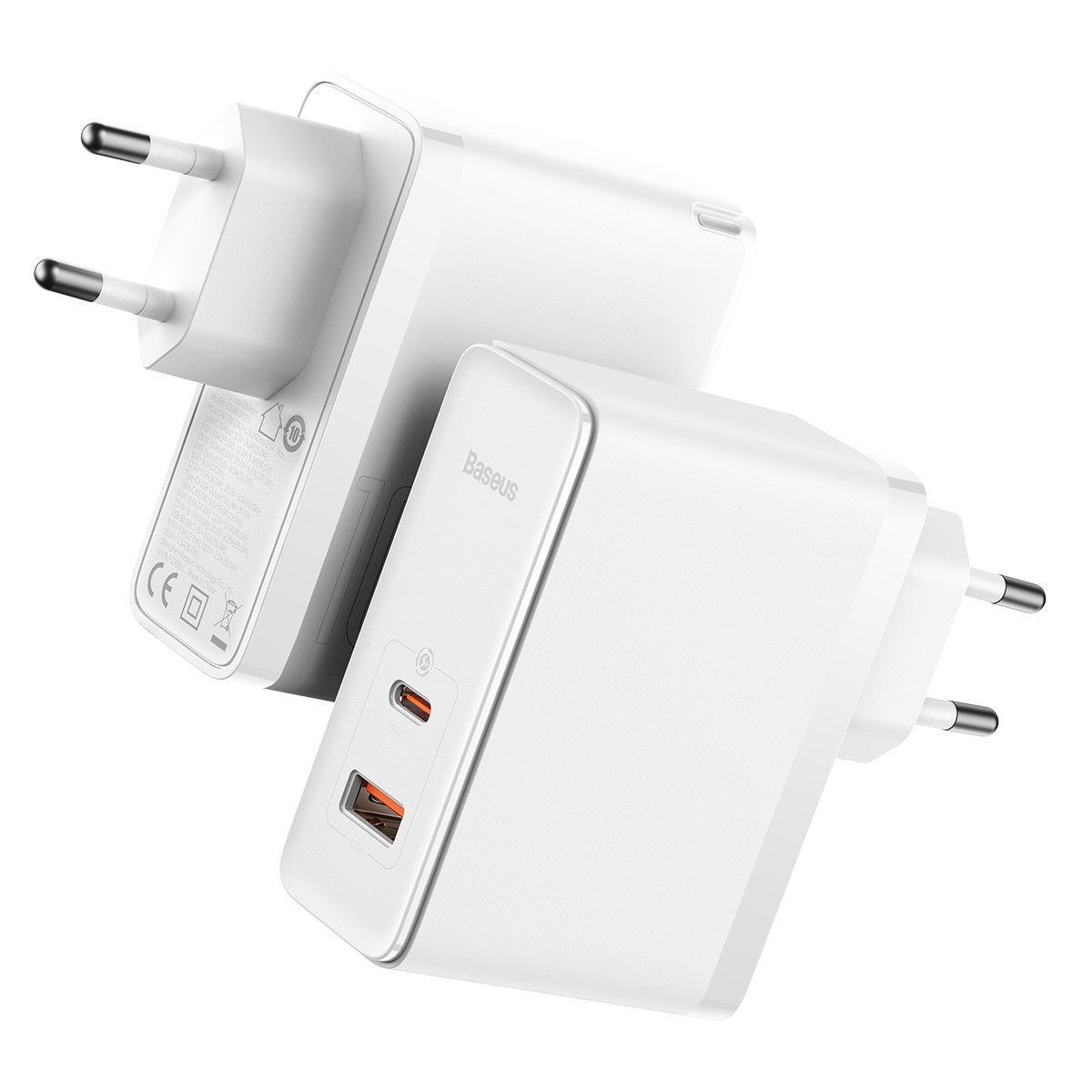 Síťová nabíječka s kabelem USB-C Baseus GaN5 Pro, 100W, 3A, 1 x USB-A - 1 x USB-C, Bílá CCGP090202