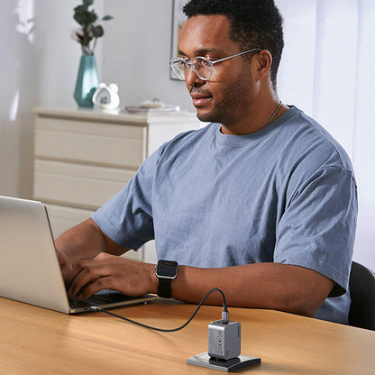 Síťová nabíječka s kabelem USB-C UGREEN X755 Nexode Pro, 65W, 3A, 1 x USB-A - 2 x USB-C, šedá