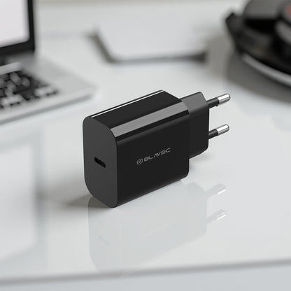 Síťová nabíječka s kabelem USB-C Blavec BC-7, 45W, 3A, 1 x USB-C, černá