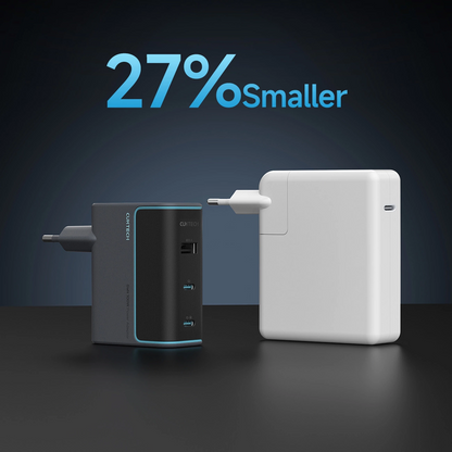 Síťová nabíječka s kabelem USB-C Cuktech, 100W, 5A, 1 x USB-A - 2 x USB-C, Šedá CUKAD1003EUG