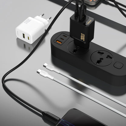 Network Charger with USB-C Cable Dudao A27TCEU, 30W, 1 x USB-A - 1 x USB-C, Black