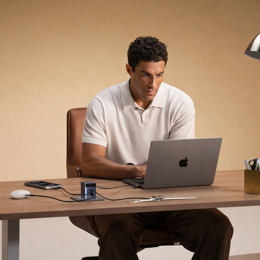 Síťová nabíječka s kabelem USB-C UGREEN X616 (65828), 100W, 5A, 1 x USB-A - 3 x USB-C, šedá
