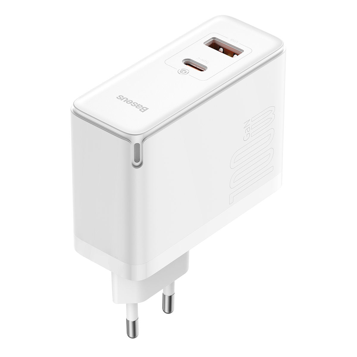 Síťová nabíječka s kabelem USB-C Baseus GaN5 Pro, 100W, 3A, 1 x USB-A - 1 x USB-C, Bílá CCGP090202