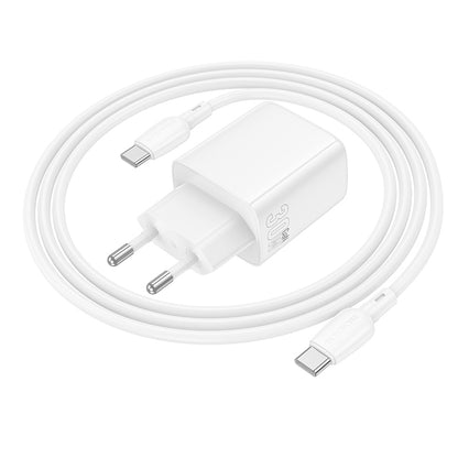 Síťová nabíječka s kabelem USB-C Borofone BN29 Fuente, 30W, 3A, 1 x USB-A - 1 x USB-C, bílá