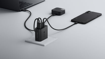 Síťová nabíječka s kabelem USB-C CMF by Nothing C349, 100W, 5A, 1 x USB-A - 2 x USB-C, Šedá A10800016