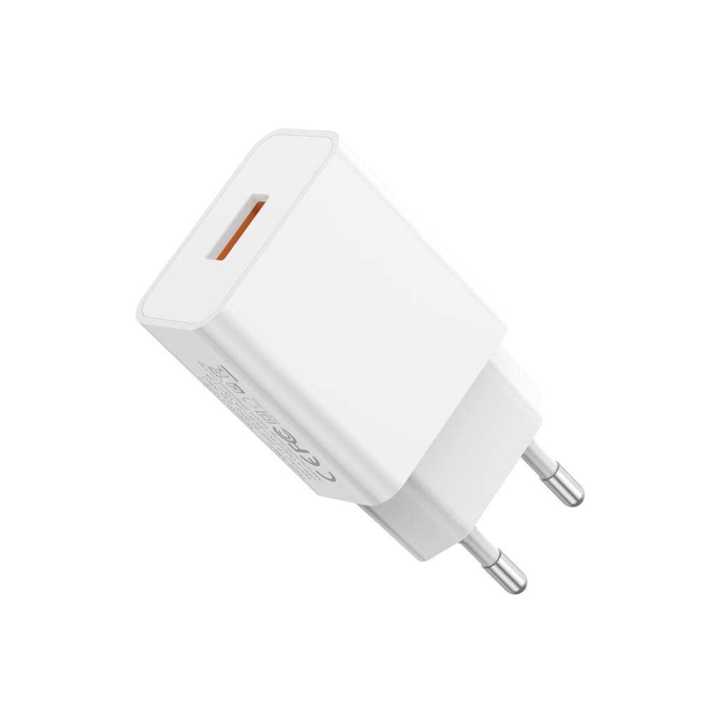 Síťová nabíječka s kabelem microUSB XO Design L127, 18W, 3A, 1 x USB-A, bílá