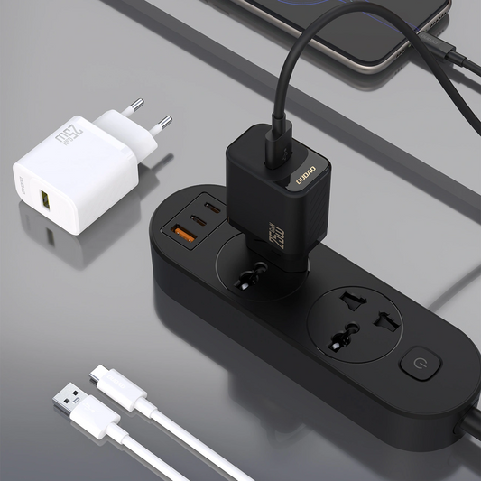 Síťová nabíječka s kabelem USB-C Dudao A27STEU, 25W, 3A, 1 x USB-A, černá