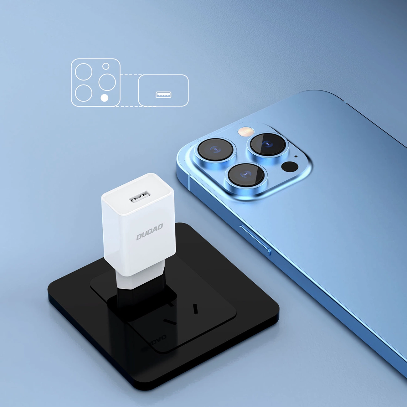 Síťová nabíječka s kabelem USB-C Dudao A4EU, 10W, 2.1A, 1 x USB-A, Bílá