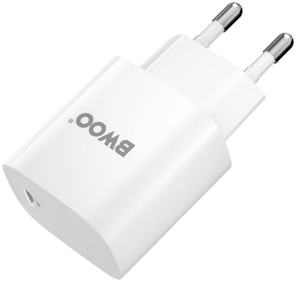 Síťová nabíječka s kabelem USB-C BWOO CDA159, 20W, 3A, 1 x USB-C, Bílá