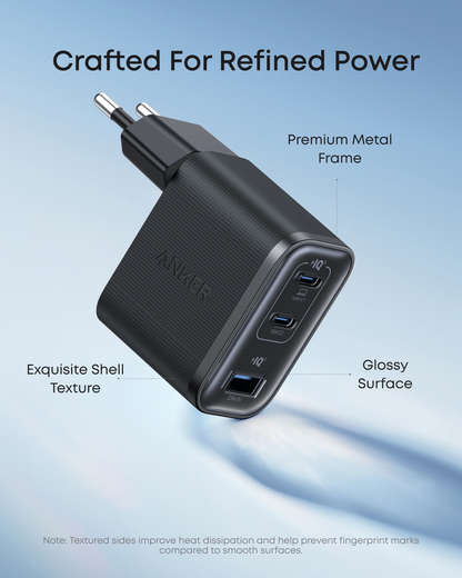 Síťová nabíječka s kabelem USB-C Anker Nano, 70W, 3.5A, 1 x USB-A - 2 x USB-C, šedá B121A311