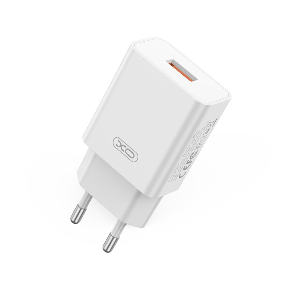 Síťová nabíječka s kabelem microUSB XO Design L127, 18W, 3A, 1 x USB-A, bílá