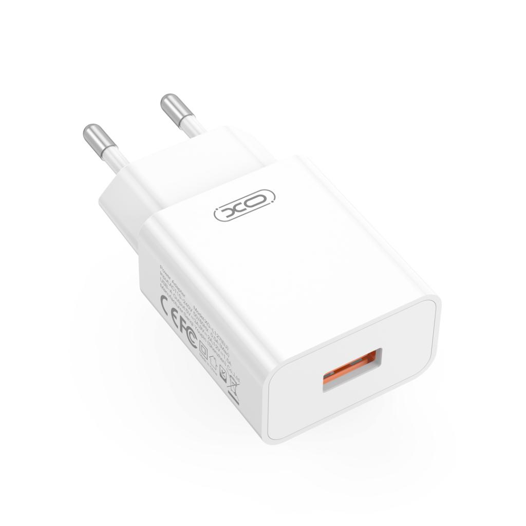 Síťová nabíječka s kabelem USB-C XO Design L127, 18W, 3A, 1 x USB-A, bílá