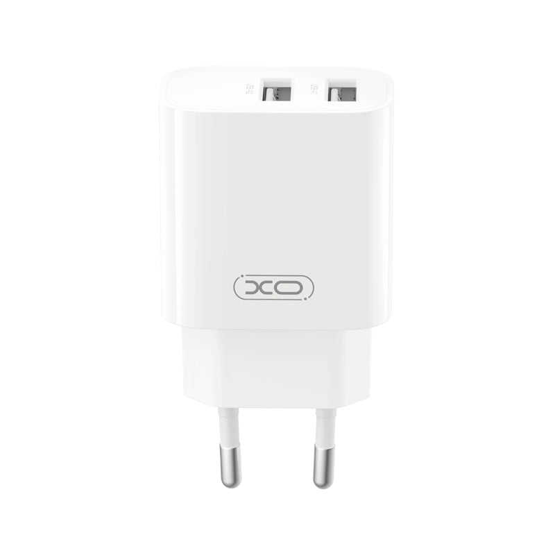 Síťová nabíječka s kabelem Lightning XO Design CE55, 12 W, 2,4 A, 2× USB-A, bílá