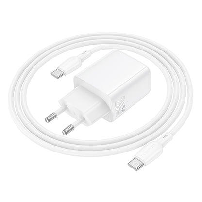 Síťová nabíječka s kabelem USB-C Borofone BN27 Fuente, 20W, 3A, 1 x USB-A - 1 x USB-C, bílá