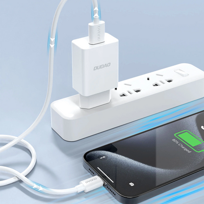 Síťová nabíječka s kabelem USB-C Dudao A4EU, 10W, 2.1A, 1 x USB-A, Bílá