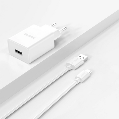 Síťová nabíječka s kabelem USB-C Dudao A4EU, 10W, 2.1A, 1 x USB-A, Bílá