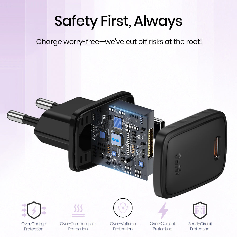 Síťová nabíječka s kabelem Lightning Lito LC17L, 30W, 3A, 1 x USB-C, černá